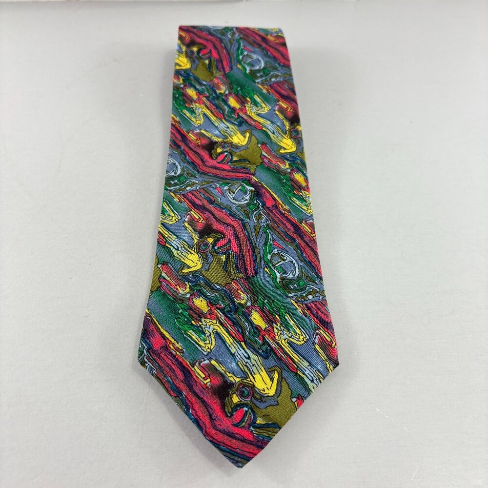 J. Garcia Parrots & Frogs Collection Five Abstract Men's Tie 4" x 60" Vintage
